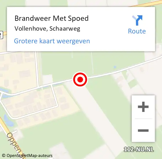 Locatie op kaart van de 112 melding: Brandweer Met Spoed Naar Vollenhove, Schaarweg op 8 mei 2016 20:06