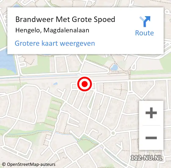 Locatie op kaart van de 112 melding: Brandweer Met Grote Spoed Naar Hengelo, Magdalenalaan op 12 mei 2016 12:40