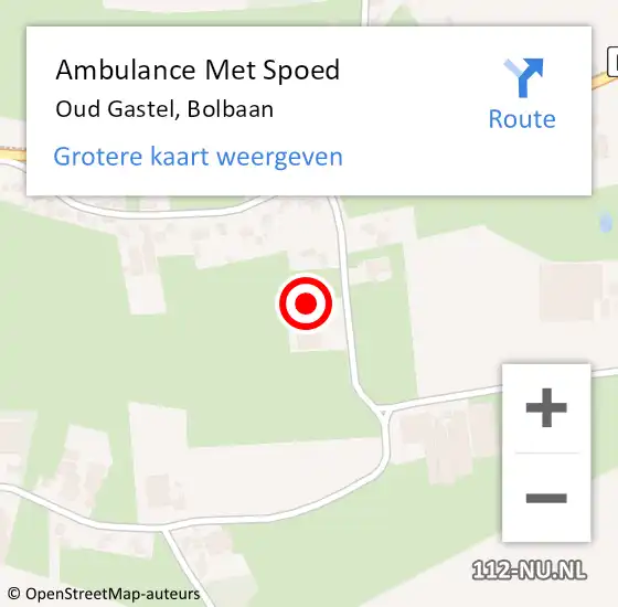 Locatie op kaart van de 112 melding: Ambulance Met Spoed Naar Oud Gastel, Bolbaan op 12 mei 2016 19:41