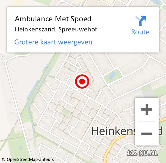 Locatie op kaart van de 112 melding: Ambulance Met Spoed Naar Heinkenszand, Spreeuwehof op 13 mei 2016 08:40