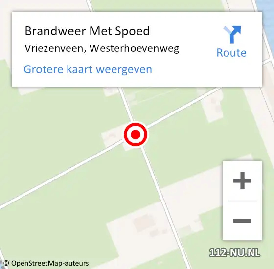Locatie op kaart van de 112 melding: Brandweer Met Spoed Naar Vriezenveen, Kreuzendijk op 14 mei 2016 06:45