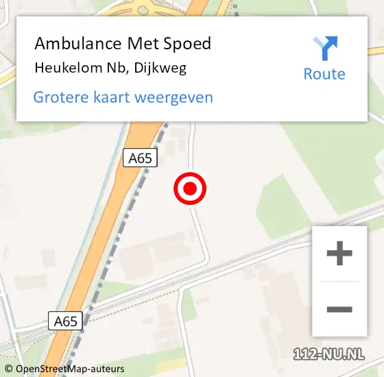 Locatie op kaart van de 112 melding: Ambulance Met Spoed Naar Heukelom Nb, Dijkweg op 15 december 2013 01:15