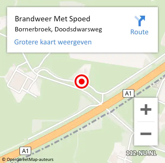 Locatie op kaart van de 112 melding: Brandweer Met Spoed Naar Bornerbroek, Doodsdwarsweg op 14 mei 2016 11:26