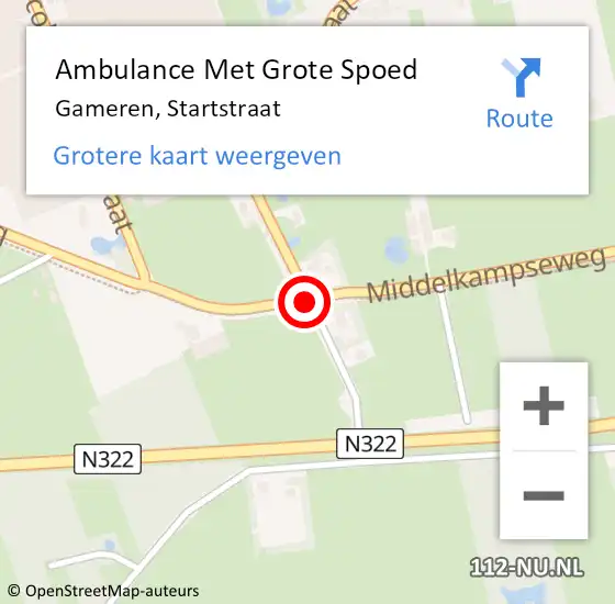 Locatie op kaart van de 112 melding: Ambulance Met Grote Spoed Naar Gameren, Startstraat op 14 mei 2016 15:04