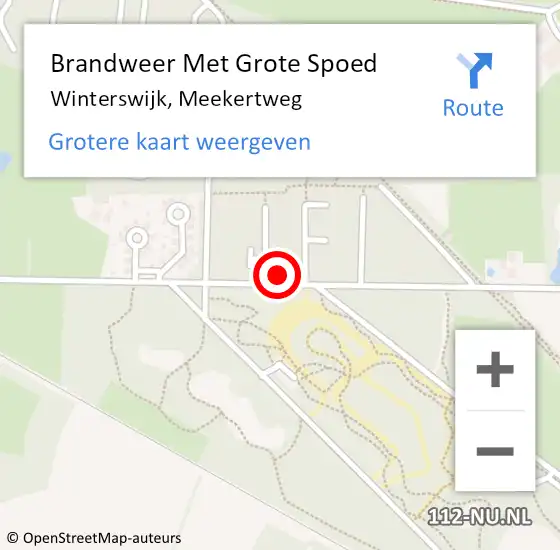 Locatie op kaart van de 112 melding: Brandweer Met Grote Spoed Naar Winterswijk, Meekertweg op 14 mei 2016 19:52