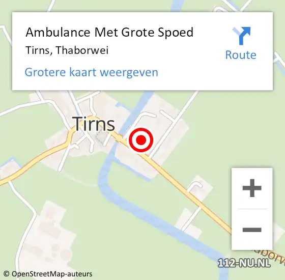 Locatie op kaart van de 112 melding: Ambulance Met Grote Spoed Naar Tirns, Thaborwei op 14 mei 2016 22:42