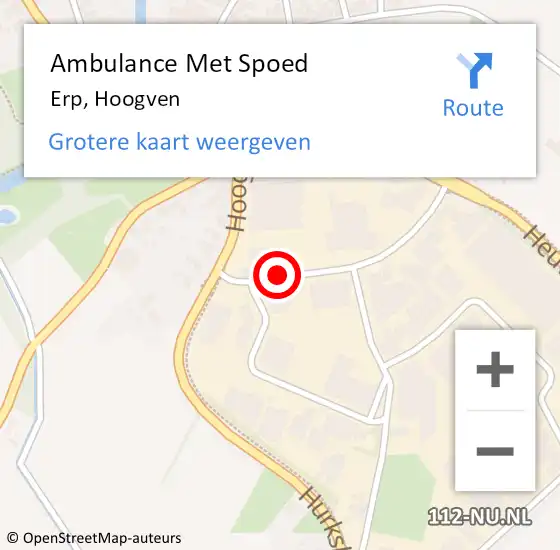 Locatie op kaart van de 112 melding: Ambulance Met Spoed Naar Erp, Hoogven op 15 mei 2016 02:12