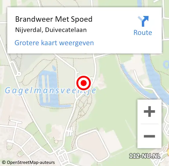Locatie op kaart van de 112 melding: Brandweer Met Spoed Naar Nijverdal, Duivecatelaan op 16 mei 2016 01:57