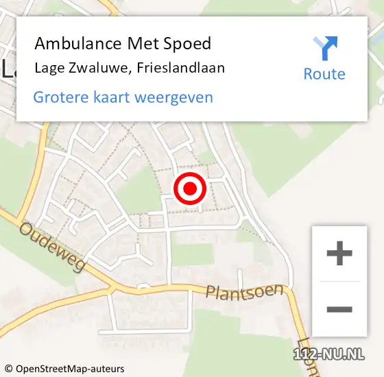 Locatie op kaart van de 112 melding: Ambulance Met Spoed Naar Lage Zwaluwe, Frieslandlaan op 17 mei 2016 21:28