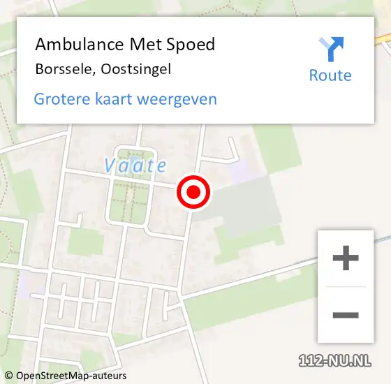 Locatie op kaart van de 112 melding: Ambulance Met Spoed Naar Borssele, Oostsingel op 18 mei 2016 14:54