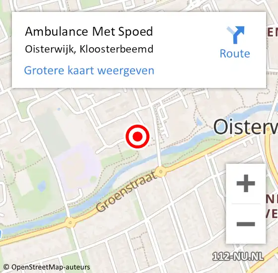 Locatie op kaart van de 112 melding: Ambulance Met Spoed Naar Oisterwijk, Kloosterbeemd op 18 mei 2016 16:30