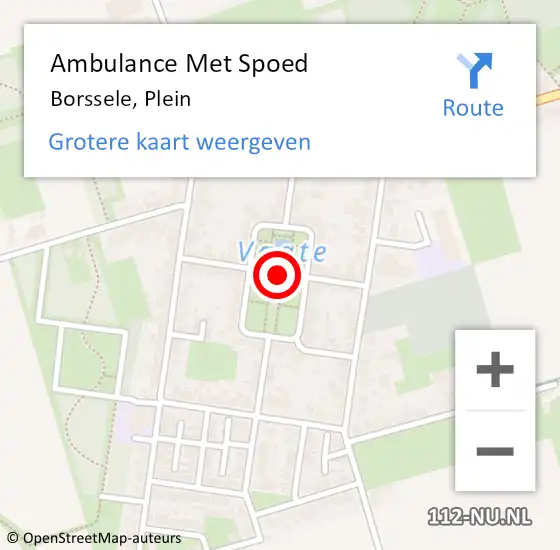 Locatie op kaart van de 112 melding: Ambulance Met Spoed Naar Borssele, Plein op 19 mei 2016 00:24