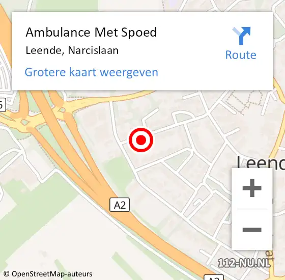 Locatie op kaart van de 112 melding: Ambulance Met Spoed Naar Leende, Narcislaan op 19 mei 2016 18:40