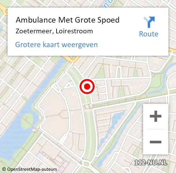 Locatie op kaart van de 112 melding: Ambulance Met Grote Spoed Naar Zoetermeer, Loirestroom op 19 mei 2016 22:19