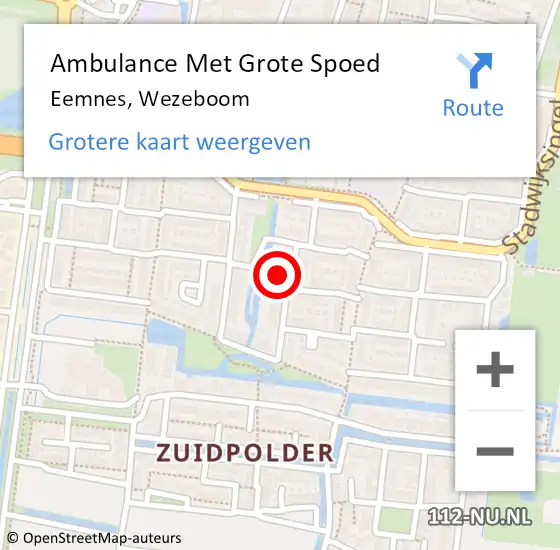 Locatie op kaart van de 112 melding: Ambulance Met Grote Spoed Naar Eemnes, Wezeboom op 21 mei 2016 22:26