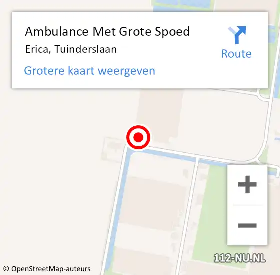 Locatie op kaart van de 112 melding: Ambulance Met Grote Spoed Naar Erica, Tuinderslaan op 22 mei 2016 00:18