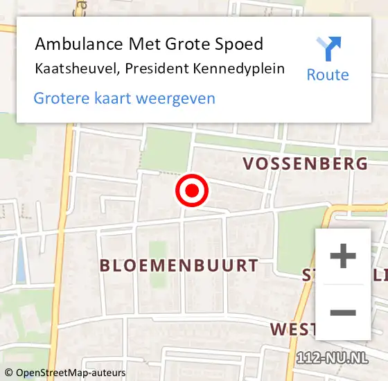 Locatie op kaart van de 112 melding: Ambulance Met Grote Spoed Naar Kaatsheuvel, President Kennedyplein op 23 mei 2016 08:57