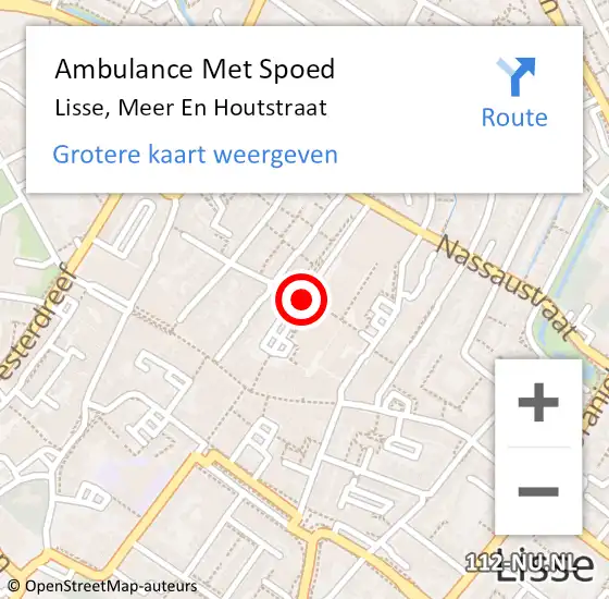 Locatie op kaart van de 112 melding: Ambulance Met Spoed Naar Lisse, Meer En Houtstraat op 23 mei 2016 12:06