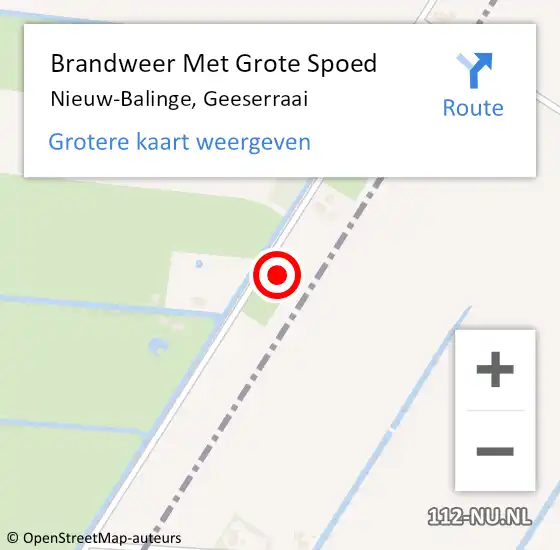 Locatie op kaart van de 112 melding: Brandweer Met Grote Spoed Naar Nieuweroord, Geeserraai op 24 mei 2016 14:18