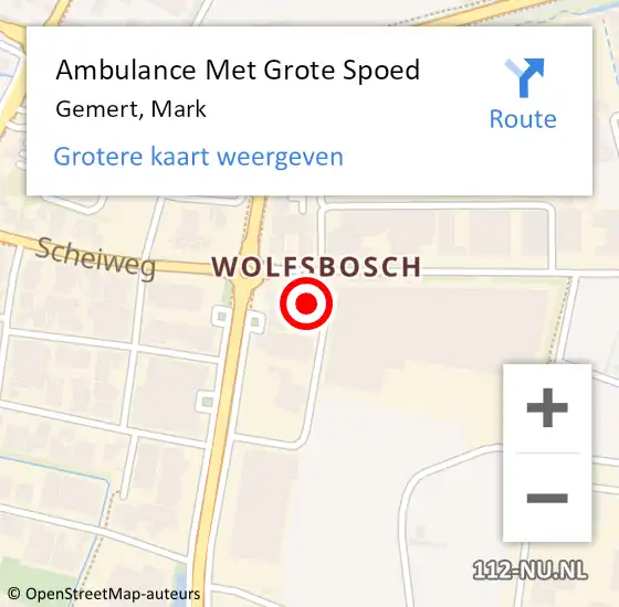 Locatie op kaart van de 112 melding: Ambulance Met Grote Spoed Naar Gemert, Mark op 24 mei 2016 16:45