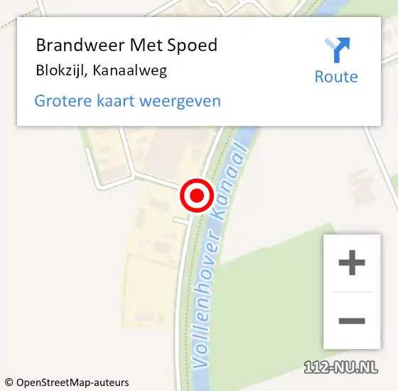 Locatie op kaart van de 112 melding: Brandweer Met Spoed Naar Blokzijl, Kanaalweg op 24 mei 2016 19:09