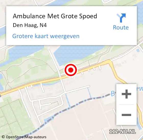Locatie op kaart van de 112 melding: Ambulance Met Grote Spoed Naar Den Haag, N4 op 24 mei 2016 21:51
