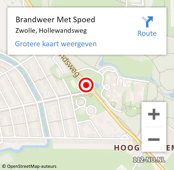 Locatie op kaart van de 112 melding: Brandweer Met Spoed Naar Zwolle, Hollewandsweg op 26 mei 2016 17:01
