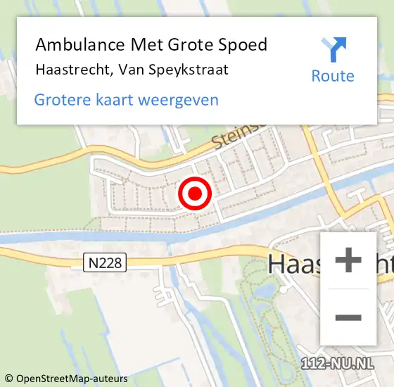 Locatie op kaart van de 112 melding: Ambulance Met Grote Spoed Naar Haastrecht, Van Speykstraat op 27 mei 2016 07:56