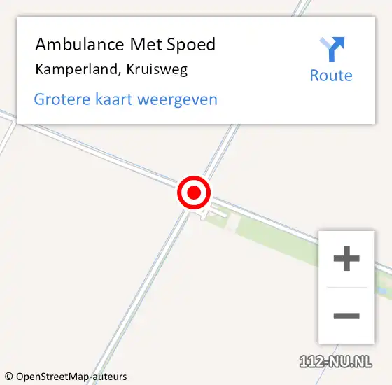 Locatie op kaart van de 112 melding: Ambulance Met Spoed Naar Kamperland, Kruisweg op 27 mei 2016 13:10