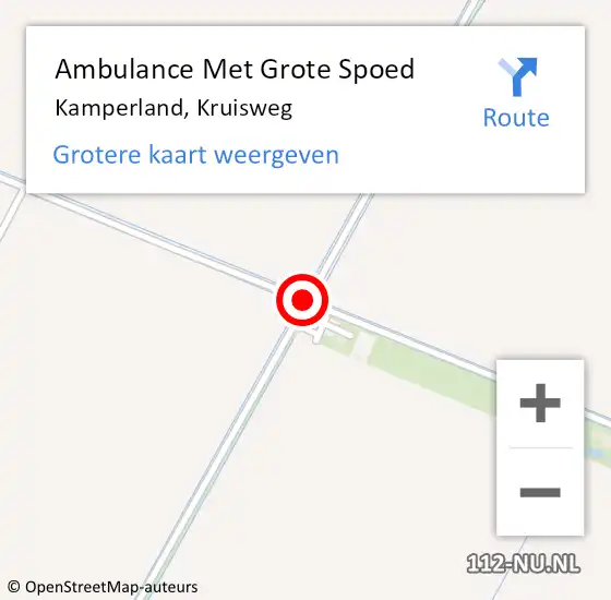 Locatie op kaart van de 112 melding: Ambulance Met Grote Spoed Naar Kamperland, Kruisweg op 27 mei 2016 13:13
