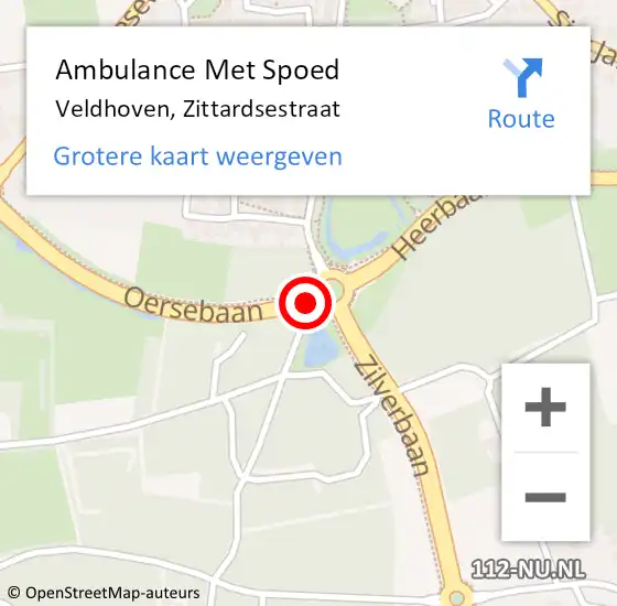 Locatie op kaart van de 112 melding: Ambulance Met Spoed Naar Veldhoven, Zittardsestraat op 27 mei 2016 17:27