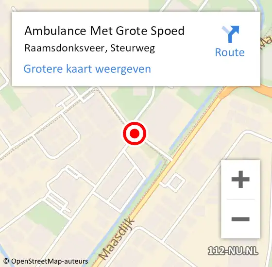 Locatie op kaart van de 112 melding: Ambulance Met Grote Spoed Naar Raamsdonksveer, Steurweg op 28 mei 2016 11:53