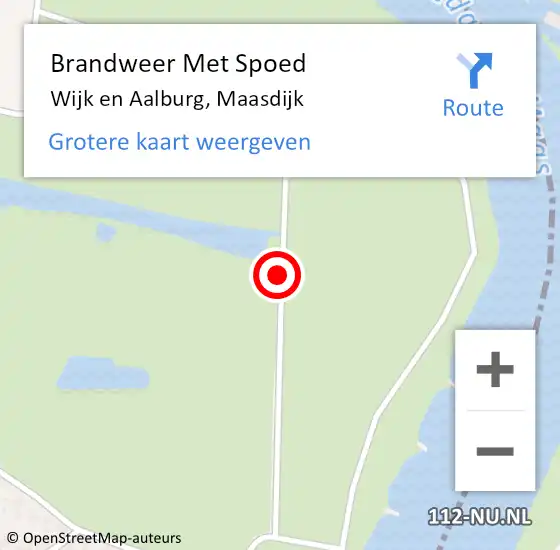 Locatie op kaart van de 112 melding: Brandweer Met Spoed Naar Wijk en Aalburg, Maasdijk op 28 mei 2016 18:22