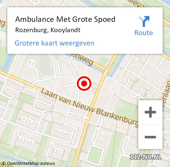 Locatie op kaart van de 112 melding: Ambulance Met Grote Spoed Naar Rozenburg, Kooylandt op 29 mei 2016 03:49