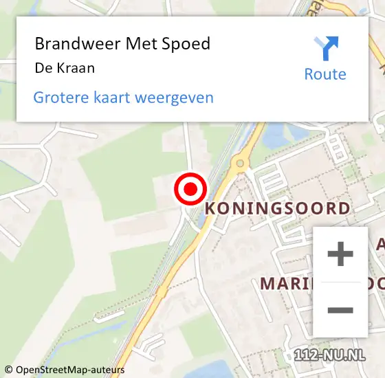 Locatie op kaart van de 112 melding: Brandweer Met Spoed Naar De Kraan op 30 mei 2016 11:39