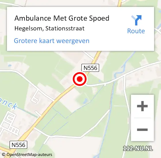 Locatie op kaart van de 112 melding: Ambulance Met Grote Spoed Naar Hegelsom, Stationsstraat op 30 mei 2016 15:39