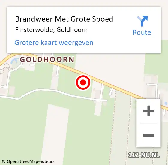 Locatie op kaart van de 112 melding: Brandweer Met Grote Spoed Naar Finsterwolde, Goldhoorn op 30 mei 2016 19:41