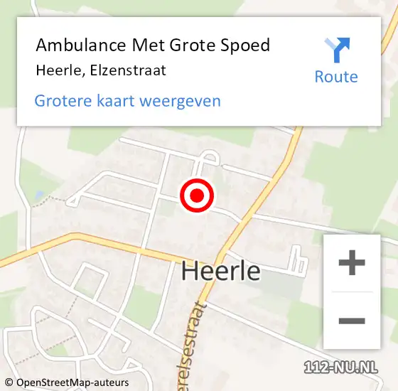 Locatie op kaart van de 112 melding: Ambulance Met Grote Spoed Naar Heerle, Elzenstraat op 31 mei 2016 08:49
