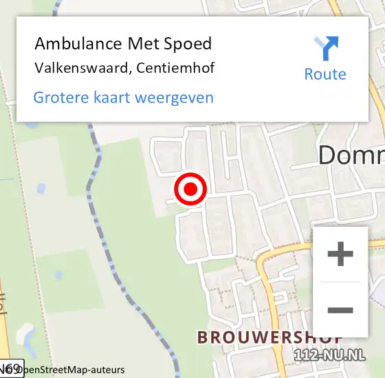 Locatie op kaart van de 112 melding: Ambulance Met Spoed Naar Valkenswaard, Centiemhof op 31 mei 2016 09:14