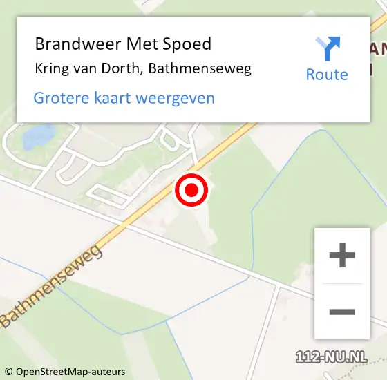 Locatie op kaart van de 112 melding: Brandweer Met Spoed Naar Kring van Dorth, Bathmenseweg op 31 mei 2016 12:40