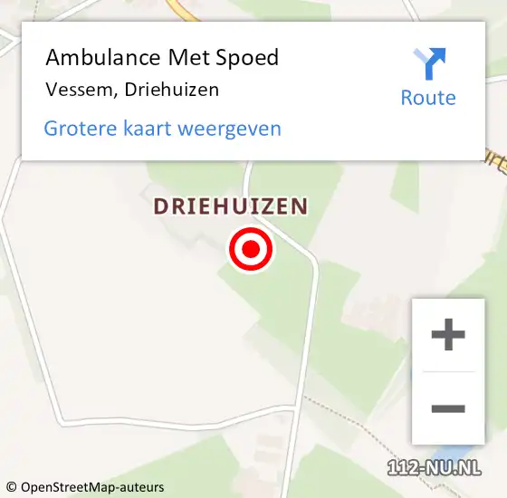 Locatie op kaart van de 112 melding: Ambulance Met Spoed Naar Vessem, Driehuizen op 31 mei 2016 17:09