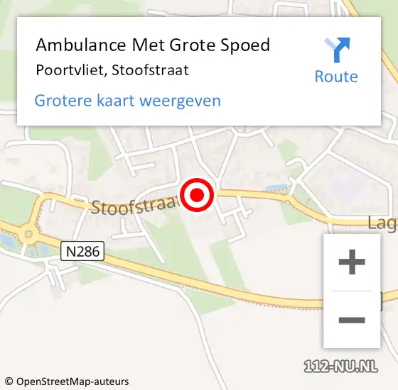 Locatie op kaart van de 112 melding: Ambulance Met Grote Spoed Naar Poortvliet, Stoofstraat op 2 juni 2016 17:55