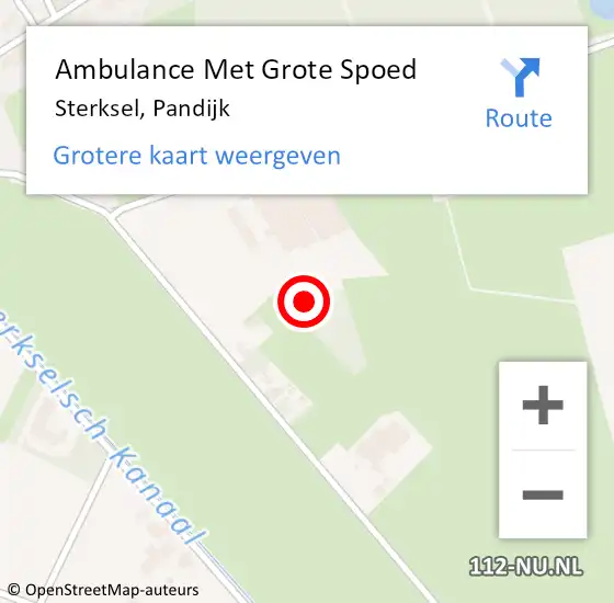 Locatie op kaart van de 112 melding: Ambulance Met Grote Spoed Naar Sterksel, Pandijk op 3 juni 2016 03:53