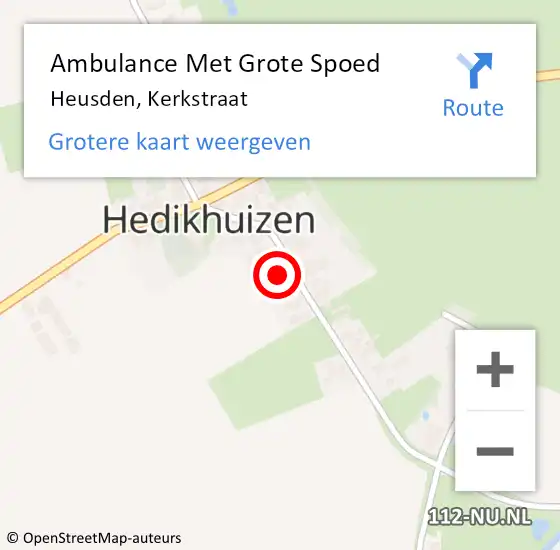 Locatie op kaart van de 112 melding: Ambulance Met Grote Spoed Naar Heusden, Kerkstraat op 3 juni 2016 22:41