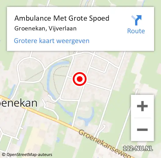 Locatie op kaart van de 112 melding: Ambulance Met Grote Spoed Naar Groenekan, Vijverlaan op 4 juni 2016 07:52
