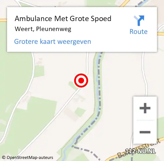 Locatie op kaart van de 112 melding: Ambulance Met Grote Spoed Naar Weert, Pleunenweg op 17 december 2013 09:21