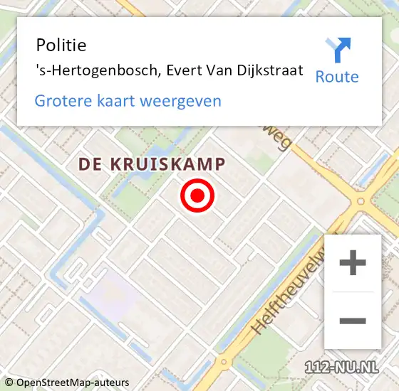 Locatie op kaart van de 112 melding: Politie Vlijmen, Dijk op 5 juni 2016 04:14