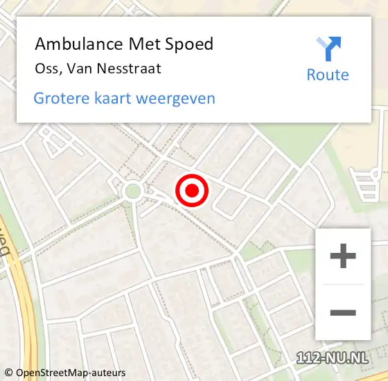 Locatie op kaart van de 112 melding: Ambulance Met Spoed Naar Oss, Van Nesstraat op 17 december 2013 10:40