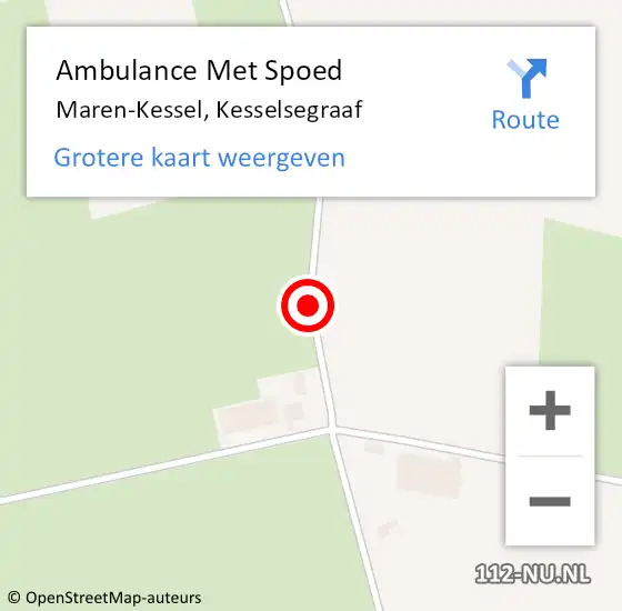 Locatie op kaart van de 112 melding: Ambulance Met Spoed Naar Maren-Kessel, Kesselsegraaf op 5 juni 2016 17:07