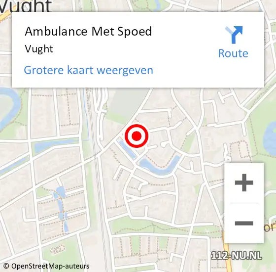 Locatie op kaart van de 112 melding: Ambulance Met Spoed Naar Vught, A2 Re hectometerpaal: 120,2 op 6 juni 2016 12:06